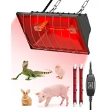 GlowUp Rotlichtlampe Wärmelampe für Küken 275W, Enthält 2x 175W R7S Infrarot Heizlampen, Geflügel-Wärmelampe Hühnerstall für Hühnchenbrüter, Welpen, Enten, Schweine, Lämmer (Schwarz)