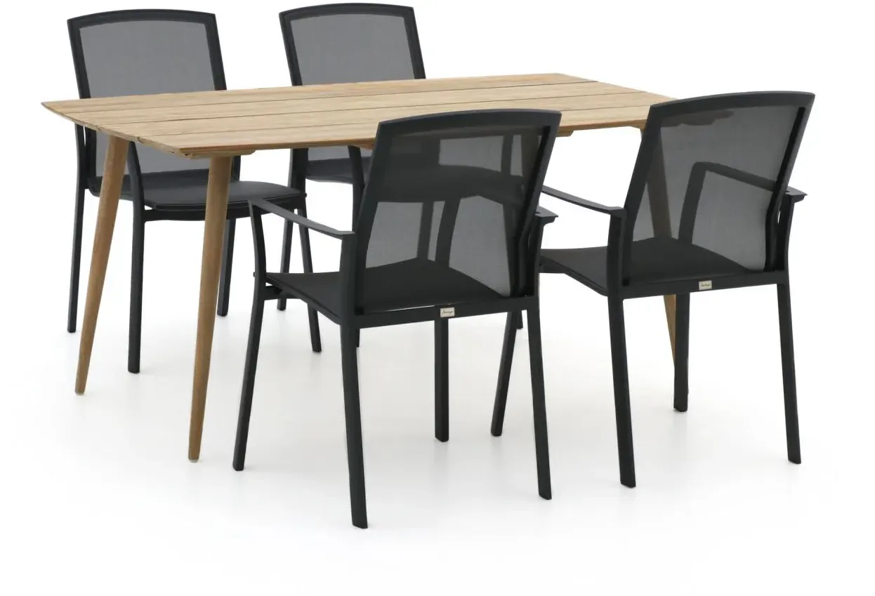 Bellagio Dranera/ROUGH-K 160 cm Gartenmöbel-Set 5-teilig stapelbar