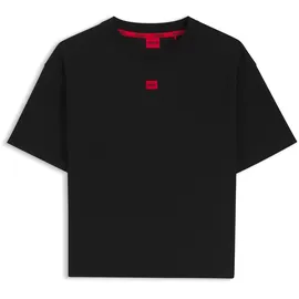 hugo underwear T-Shirt "Signature", Damen, Gr. L, schwarz (schwarz 001), Jersey, Obermaterial: 48% Baumwolle, 48% Modal, 4% Elasthan, Rundhals, Shirts T-Shirt, normale Passofrm, Rundhals