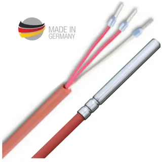 ENVIRON ENVIRON- PT100 Temperaturfühler | Made in Germany | 2 Meter Silikon-Leitung bis 200°C | Temperatursensor Fühler Kabelfühler Solarfühler