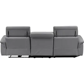 Home Affaire Ecksofa HOME AFFAIRE "Pareli, L-Form, 259cm,m. Recamiere, Echtleder, Kunstleder, Webstoff", grau (anthrazit), B:259cm H:98cm T:163cm, Webstoff (95% Polyester 5%Nylon), Sofas, Ecksofa, man. o. elektr. Relaxfunktion, USB/Kopfteilverstellg u. LED