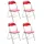 CLP Klappstuhl Felix 45 x 45 x 78 cm rot/silber 4 St.
