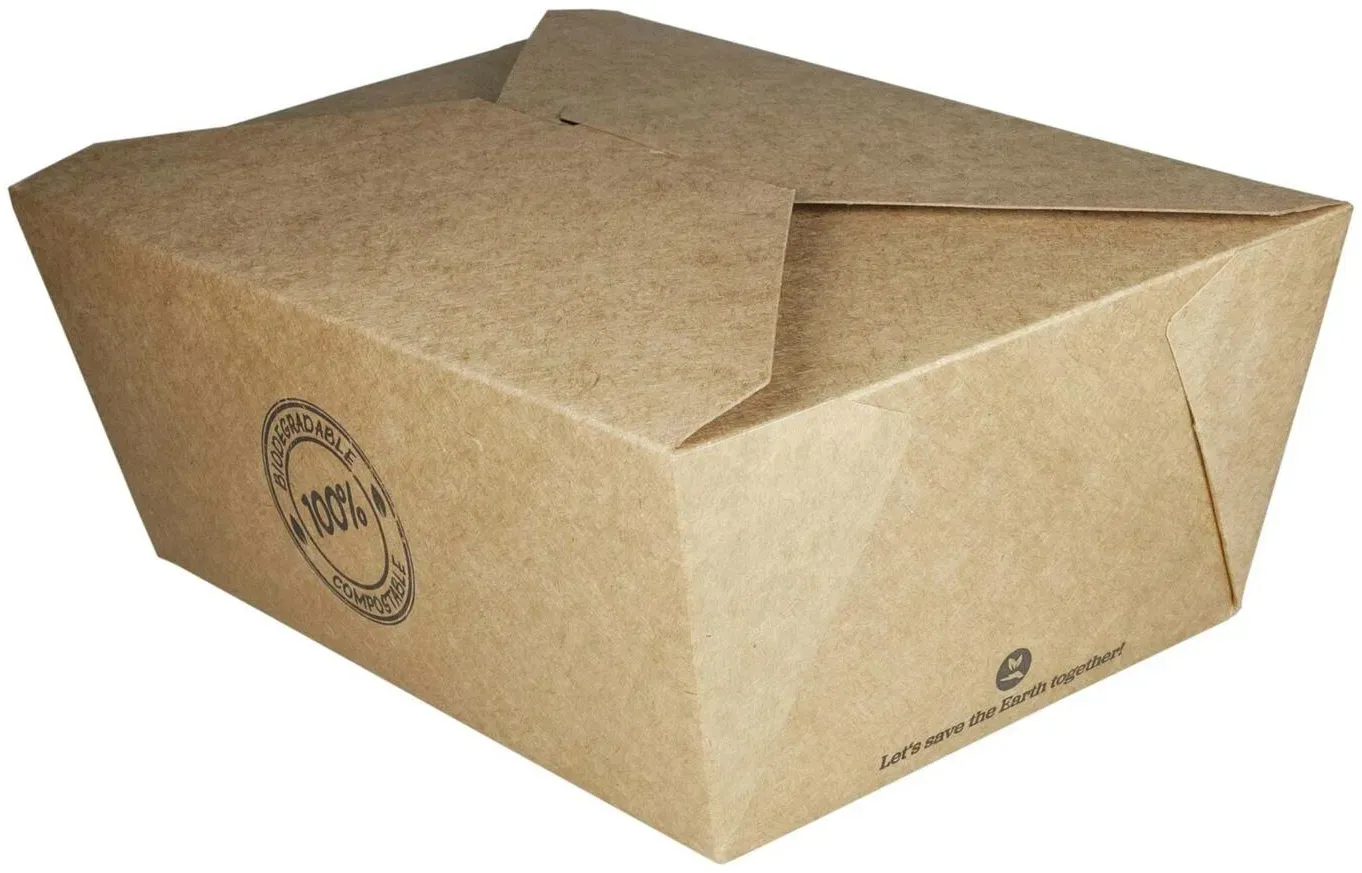 BIO Take-Away Boxen Menüboxen ToGo aus Karton, 22.5x16.9x9cm, 25 Stk.