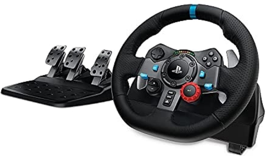 Logitech G29 Driving Force Gaming Rennlenkrad, Zweimotoriges Force Feedback, 900° Lenkbereich, Racing Leder-Lenkrad, Verstellbare Edelstahl Bodenpedale PS4/PS5 + F1 23 PS5 | Deutsch