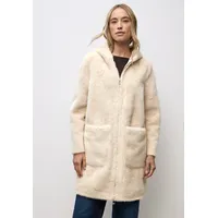 STREET ONE Damen 1005392 Fake Fur Mantel mit Kapuze,