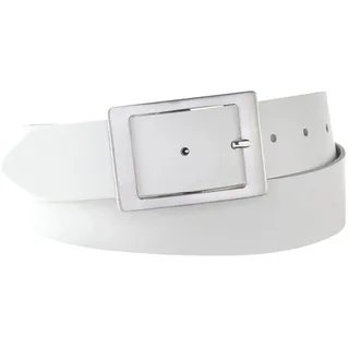 Bernd Götz Damen Leder Gürtel 40 mm weiss Nappaleder kürzbar Damengürtel 90, weiß,