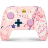 PowerA Enhanced Wireless Controller Princess Peach Plaid Rosa Nintendo Switch