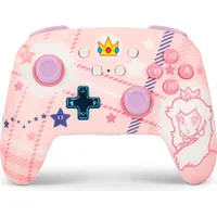 PowerA Enhanced Wireless Controller Princess Peach Plaid Rosa Nintendo Switch