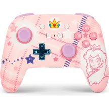 PowerA Enhanced Wireless Controller Princess Peach Plaid Rosa Nintendo Switch