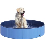 PawHut Hundepool Planschbecken Schwimmbecken Schwimmbad Blau Ø140 x H30 cm