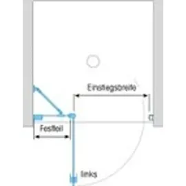 Dusbad Duschkabine/ Duschabtrennung Dusbad Vital 2 Pendeltür an Festteil für Nischendusche rechts 875mm