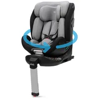 BooBoo Autokindersitz Safety Barcelona, ab: Geburt, bis: 12 Jahre, drehbarer Reboarder mit Isofix und Standfuß - 40-150 cm grau|schwarz