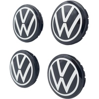 Volkswagen 10A071213A Nabenkappe für Alufelge ID.-Modelle, dynamisch, mit stehendem Logo im Fahrbetrieb, Schwarz/Weiß