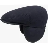 Stetson Kent Wool Ohrenklappen Flatcap Herren - Made in EU - Schiebermütze mit Ohrenklappen - Flat Cap mit Kaschmir - Ohrenmütze Herbst/Winter - Schirmmütze blau XL (60-61 cm) - XL
