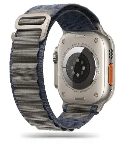 Nylon Pro Strap for Apple Watch 4 / 5 / 6 / 7 / 8 / 9 / SE / Ultra 1 / 2 (42 / 44 / 45 / 49 mm) - Blue and Gray