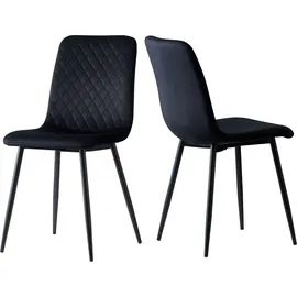 mcc direct Esszimmerstuhl Lexi Samt schwarz 4er Set