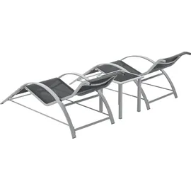 [en.casa] Binetto Set 3-tlg. Grau/Schwarz