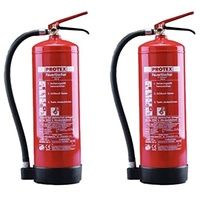 2 Schaum-Feuerlöscher – Protex Schaumfeuerlöscher – 6 Liter - für die Brandklassen A und B – Zertifiziert nach DIN EN 3 – je 11 kg – mit praktischer Halterung – mit Prüfplakette - Made in EU