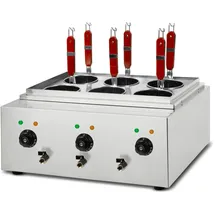 Vertes Gastro Nudelkocher Edelstahl, 3x1700w 3x6 Liter 6 Körbe,