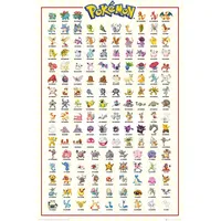 Close Up Pokémon Poster Charaktere (#001-151) Kanto, farbenfroh, Wanddekoration