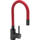 Fala Küchenarmatur Flexible BLACK, rot,