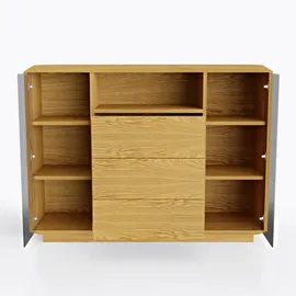 AC ANGEL CERDÁ Highboard 110 x 140 x 50 cm Walnuss / Schwarz