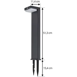 LINDBY Sockelleuchte Aluminium 11,4 x 51,3 cm mit Bewegungsmelder schwarz