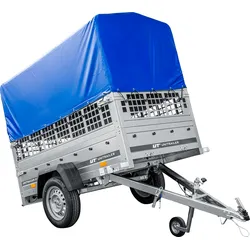 Kipp Anhänger Garden Trailer 200 KIPP mit Laubgitteraufsatz, Hochplane, Hochspriegel und Stützrad