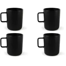 Excelsa Set 4 schwarzen Tassen, Keramik, Steingut, Fassungsvermögen 320 ml.