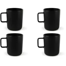 Excelsa Set 4 schwarzen Tassen, Keramik, Steingut, Fassungsvermögen 320 ml.