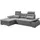 ed exciting design "Jakarta L-Form", grau, B:268cm H:103cm T:170cm, Lederl.: 40% Polyurethan, 40% Polyvenylchlorid; 20% Polyester;Sumatra: 100% Polyester, Sofas, Ecksofa, mit Bettfunktion, Armteilverstellung, Kopfstützen & 2 Nierenkissen