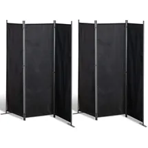 GRASEKAMP 2 Stück Paravent 3tlg Raumteiler Trennwand Sichtschutz Schwarz