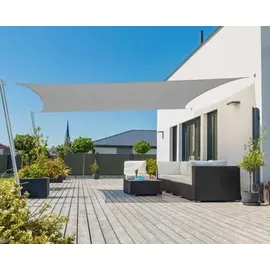 WINDHAGER Sonnensegel Capri Rechteck 3 x 4 m, Sonnenschutz für Garten & Terrasse, UV- und witterungsbeständig, grau