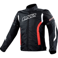 LS2 Gate, Textiljacke wasserdicht - Schwarz/Rot - S