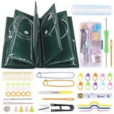 Coopay Rundstricknadeln 120 cm, 1,5-5,0 mm Edelstahl Rundstricknadeln Set mit Etui und Strickzubehör, 11 Stück Metall Stricknadeln Rundstricknadel, Praktisch Rundstricknadeln für Pullovern, Schals