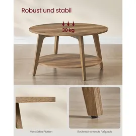 VASAGLE Couchtisch Weiß MDF 80 x 45 cm