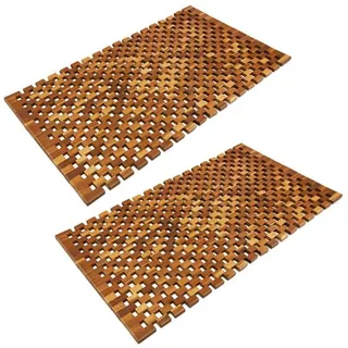 CASARIA Deuba Badematte Holz FSC®-zertifiziertes Akazienholz Gummistopper