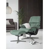 Stressless Stressless® Relaxsessel »Reno«, mit Cross Base, Größe S, M & L, Holzakzent Schwarz grün