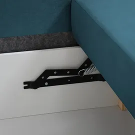 beautysofa Ecksofa VINCI mit Schlaffunktion und Bettkasten, Blau Velo 631, Uniwersalle Ottomane - Blau