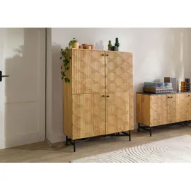 MASSIVMOEBEL24.DE Highboard 110 x 150 x 40 cm Beige