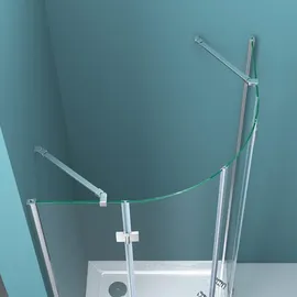 mai & mai Viertelkreis-Dusche mit Drehtür 100 x 190 cm Transparent Sicherheitsglas R02K