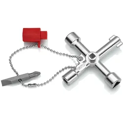 1St. Knipex 00 11 03 Schaltschrankschlüssel Zinkdruckguß, inkl. Bit und Adapter ...