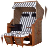 dekoVries GmbH Strandkorb deVries PURE® Standard - PE griseum - Dessin 502 - inkl. Schutzhülle