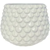 Nordring Retro Übertopf Vintage Pflanztopf für Zimmerplanzen Blumentopf Pino M (13,5 cm ø), weiß, Keramik