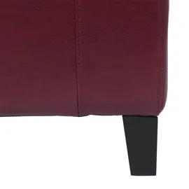 Mendler Sitzhocker Emmen Leder + Kunstleder 37 x 45 x 47 cm Rot