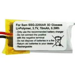 AccuCell Akku passend für Samsung BN81-04794A, SSG-2200AR 3D Glasses Akku SP381223AB