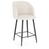 BIZZOTTO Barhocker Queen 2er-Set aus Boucle-Stoff, modern gepolstert, beige, stabiles Metallgestell