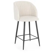 BIZZOTTO Barhocker Queen 2er-Set aus Boucle-Stoff, modern gepolstert, beige, stabiles Metallgestell