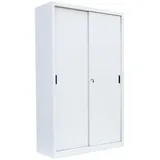 Lüllmann Schiebetürenschrank, 550167 signalweiß 4 Fachböden 120,0 x 45,0 x 195,0 cm