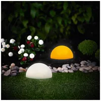 Melitec 2er Set Solar Gartenleuchten LK18, Halbkugel, bernstein/weiß, Solarlampe